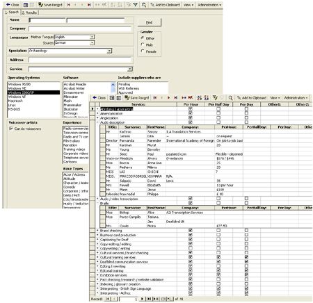 Microsoft Access application development for Atlas Translations